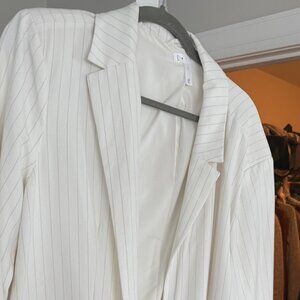 White Leith Slouchy Striped Blazer Size L